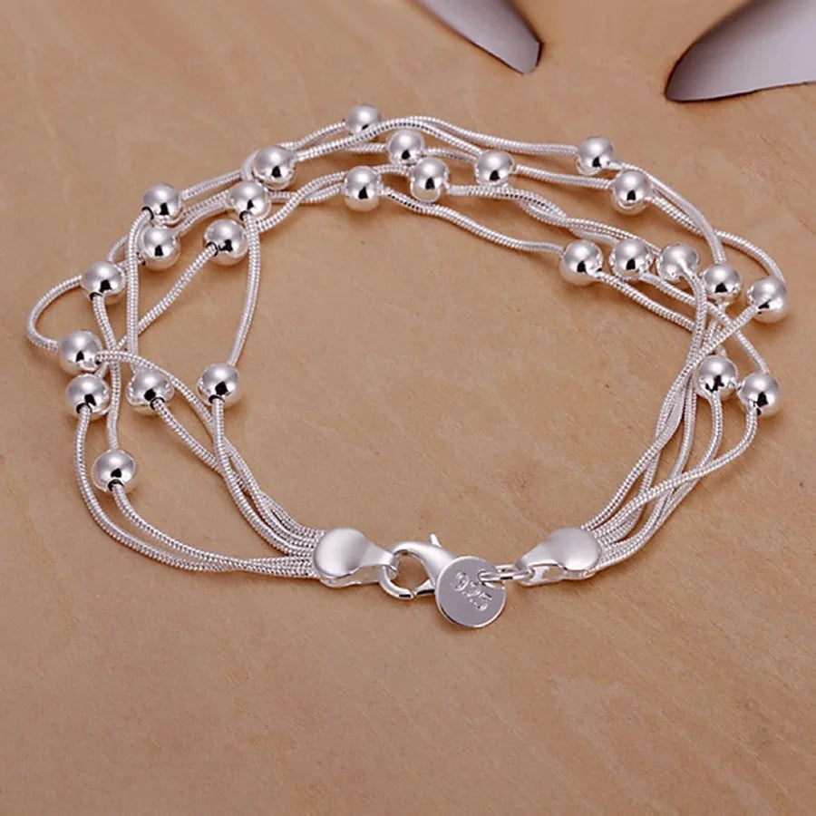 hot sell fashion popular product 925 Silver Jewelry chain beads Bracelets For cute lady women gifts