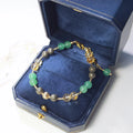 Lii Ji Natural Citrine Pyrite Green Aventurine 6mm/8mm American 14K Gold Filled Charms Handmade Bracelet