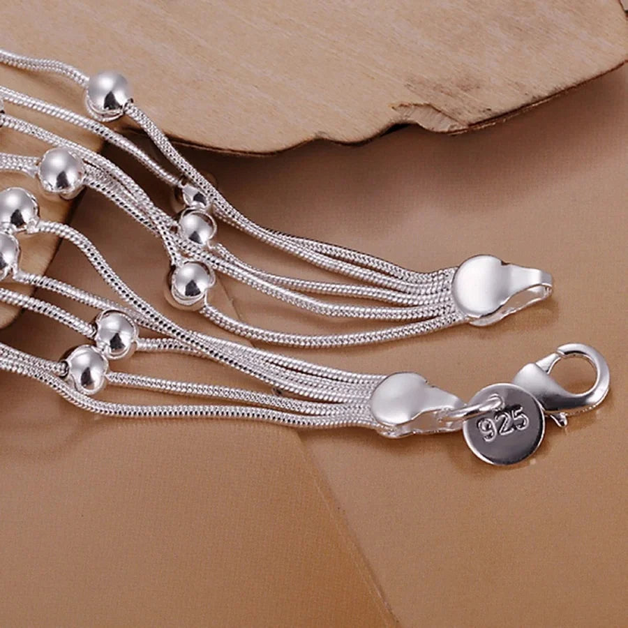 hot sell fashion popular product 925 Silver Jewelry chain beads Bracelets For cute lady women gifts