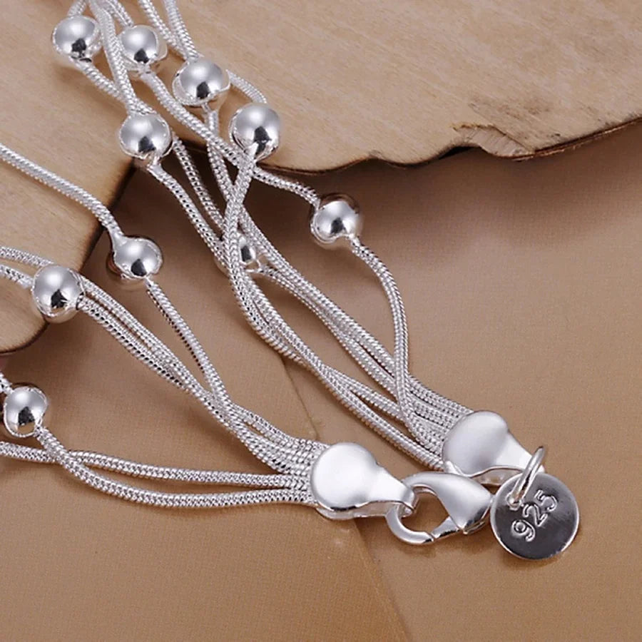 hot sell fashion popular product 925 Silver Jewelry chain beads Bracelets For cute lady women gifts