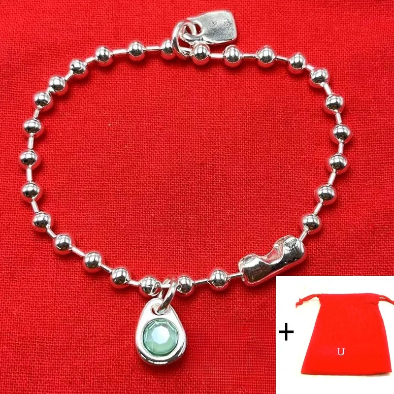 Europe's Best-selling Fashion New Product, High-quality Green Crystal Bracelet, Women's Jewelry Romantic Gift Box